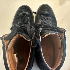 Jimmy Choo Black Suede Chukka Boots with Tan Interior